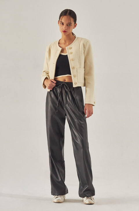 Central station faux leather pants