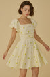 Menton lemon embroidery mini dress