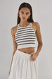 Capri linen skirt (white/black)