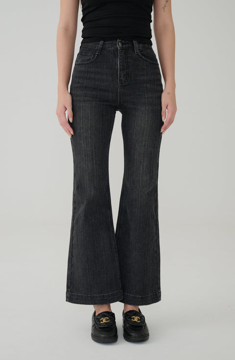 Jingle Bell Flared Jeans in Black