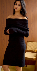 Velvet Love Off Shoulder Knit Dress