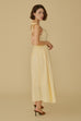 Detailed raffles lace trim maxi dress in yellow