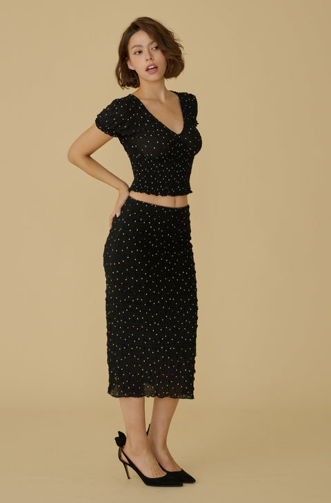 Love birds elastic polka dots set