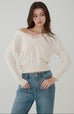 Double layered lace knit top in Beige