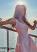 Fashion week linen mini dress in pink