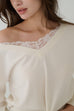 Double layered lace knit top in Beige