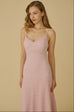 Special made floral elastic lace maxi dress in pink