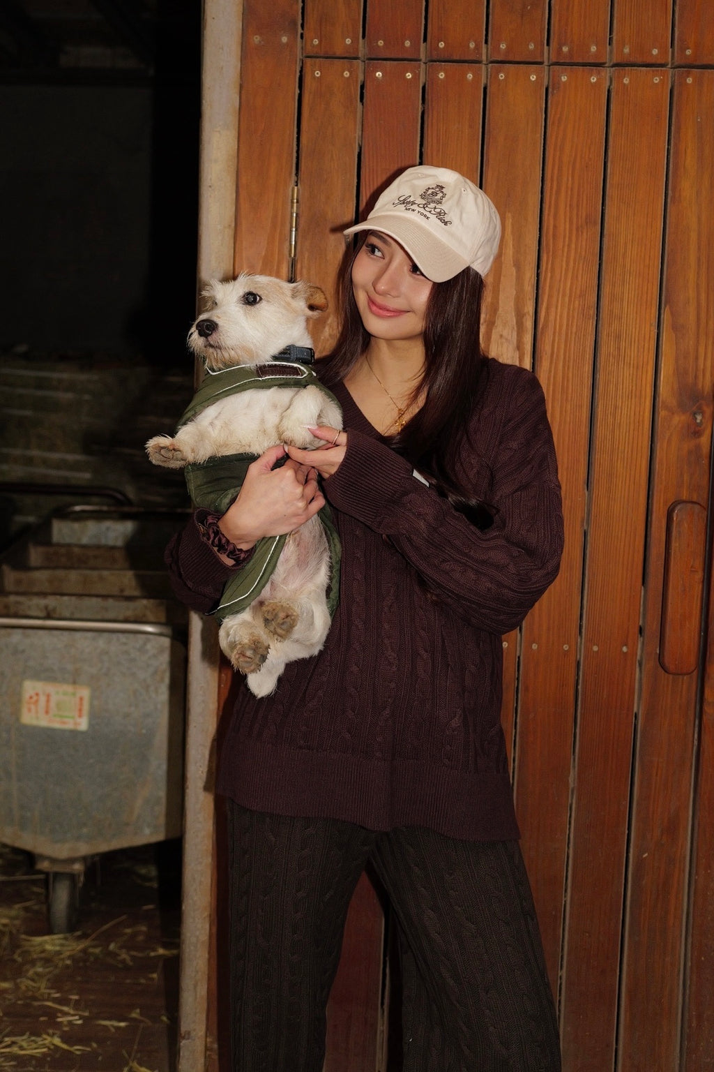 Hearth Cable knit Top in Brown