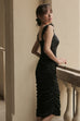 Girls night out ruching midi dress