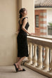 Girls night out ruching midi dress