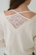 Double layered lace knit top in Beige