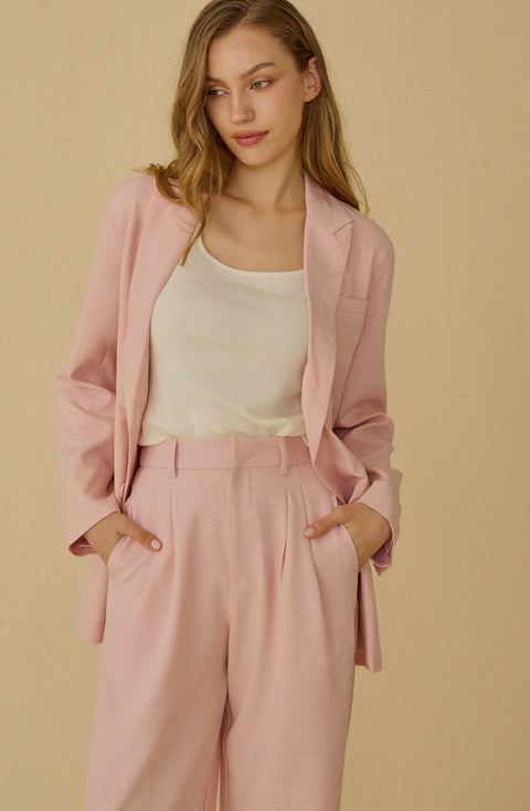 Élune double breasted blazer in pink