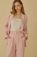 Élune double breasted blazer in pink