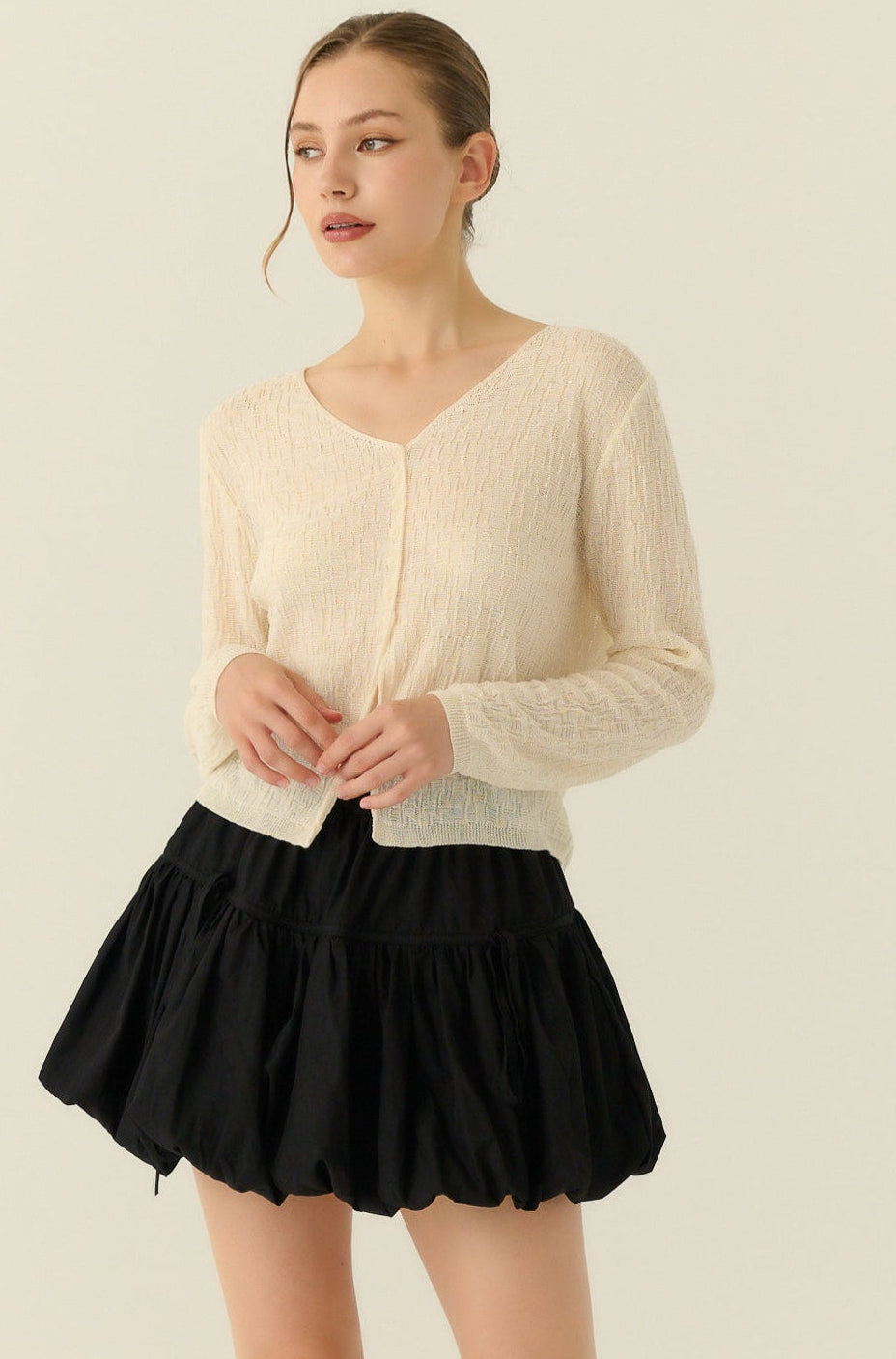 Sunnyvale bubble skort in black