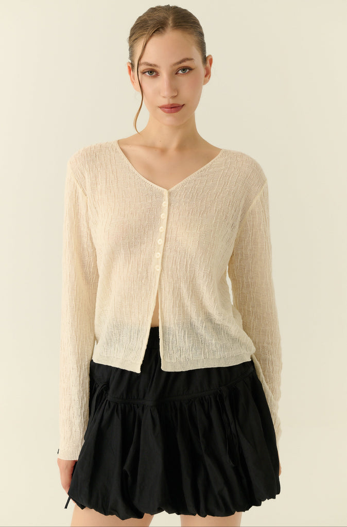 Lightweight v-neck knit cardigan