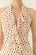 Petite pomme polka dot halter in beige