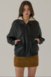 Moonlight dream faux leather jacket in black