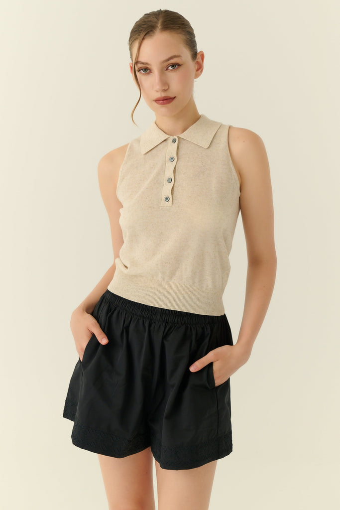 Golden hour knit top in beige
