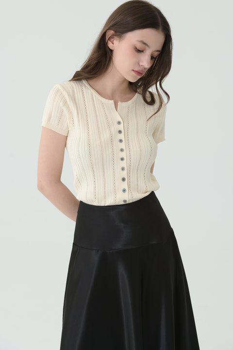 Breezy knit shirt in beige