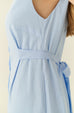 Élune classic maxi shirt dress in blue