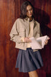 Minimal line leather jacket