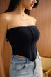 Gyaru knitted bra top with sleeves