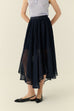 Tender touch pleated elastic skirt in navy