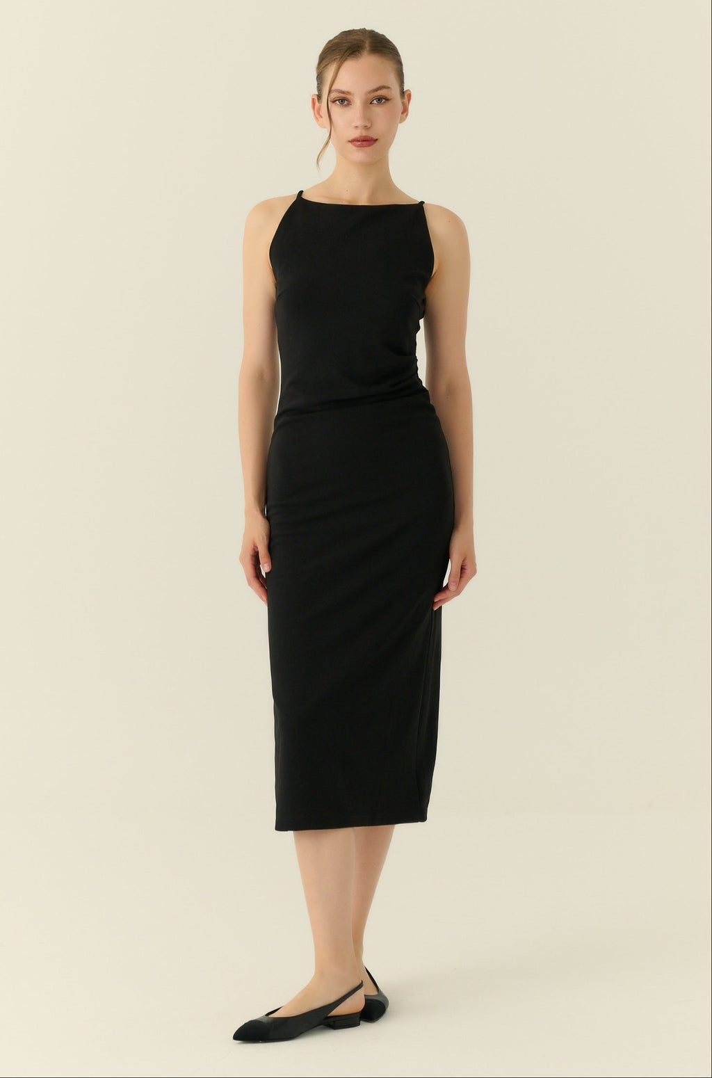 Café de minuit midi dress in black