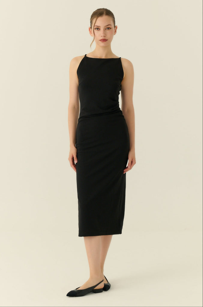 Café de minuit midi dress in black