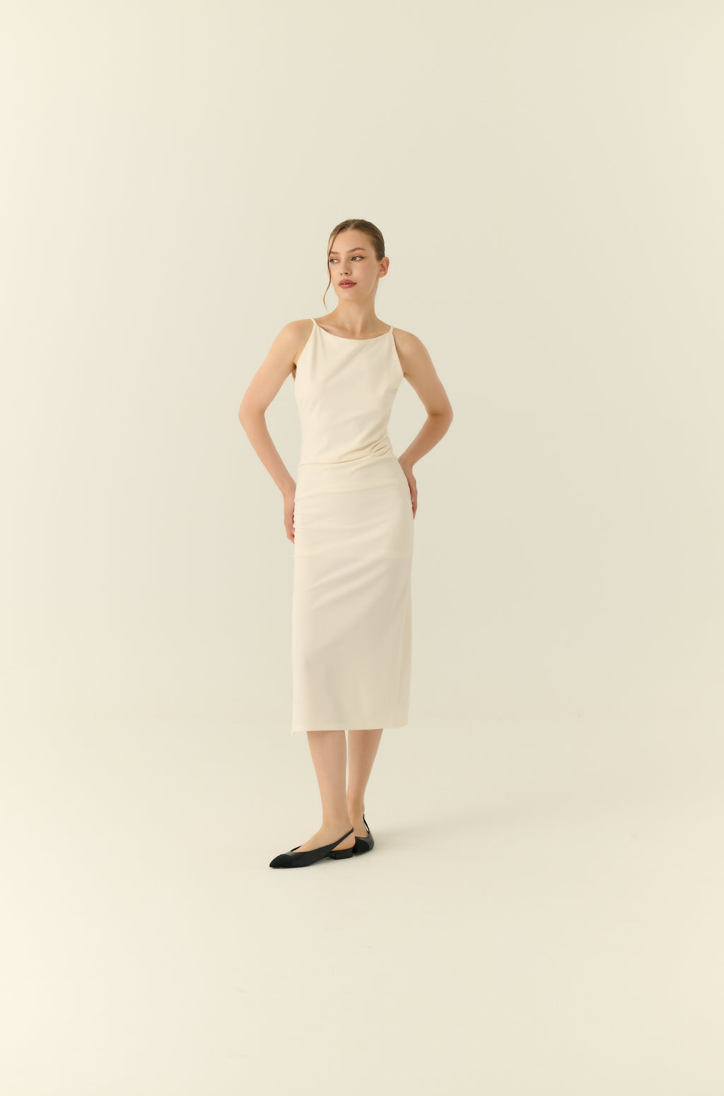 Café de minuit midi dress in white
