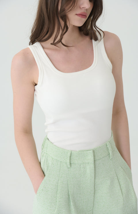Ivory draft tank top in white