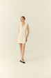The parisian button down shift dress in beige