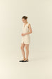 The parisian button down shift dress in beige