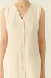 The parisian button down shift dress in beige
