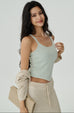 Quiet luxury knit top in green