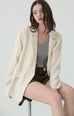 Creamy linen jacket in beige