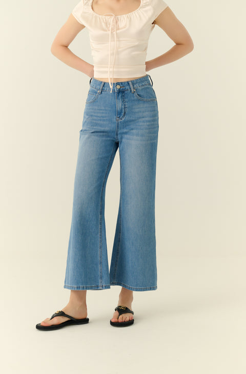 California sunset flare elastic jeans in blue