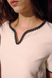 Gracie V neck tweed dress in white