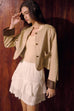 Velvet ivory suede jacket