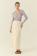 Cooling knit from tie cardigan in purple