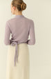 Cooling knit from tie cardigan in purple
