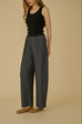 Wool blend elastic waist pants in grey