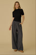 Wool blend elastic waist pants in grey