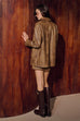 Faded glow faux leather jacket