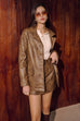 Faded glow faux leather jacket