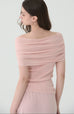 Noir off-shoulder knit in pink