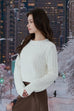 Reindeer Cable Knit Top in White