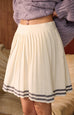 Snowfall pleated knit skirt in beige