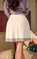 Snowfall pleated knit skirt in beige
