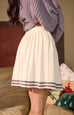 Snowfall pleated knit skirt in beige